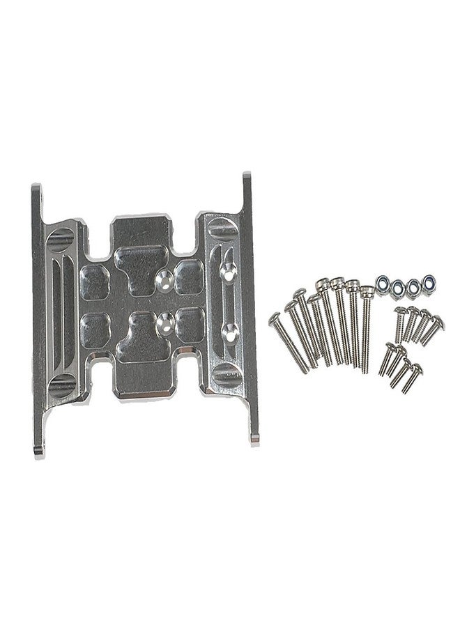 MORFUM RC Car Aluminum Alloy Center Transmission Skid Plate Mount Gearbox Mount Base Compatible with Axial SCX10 90047 Wrangler 1/10 RC Crawler Car Upgraded Parts (Silver) - Image 1